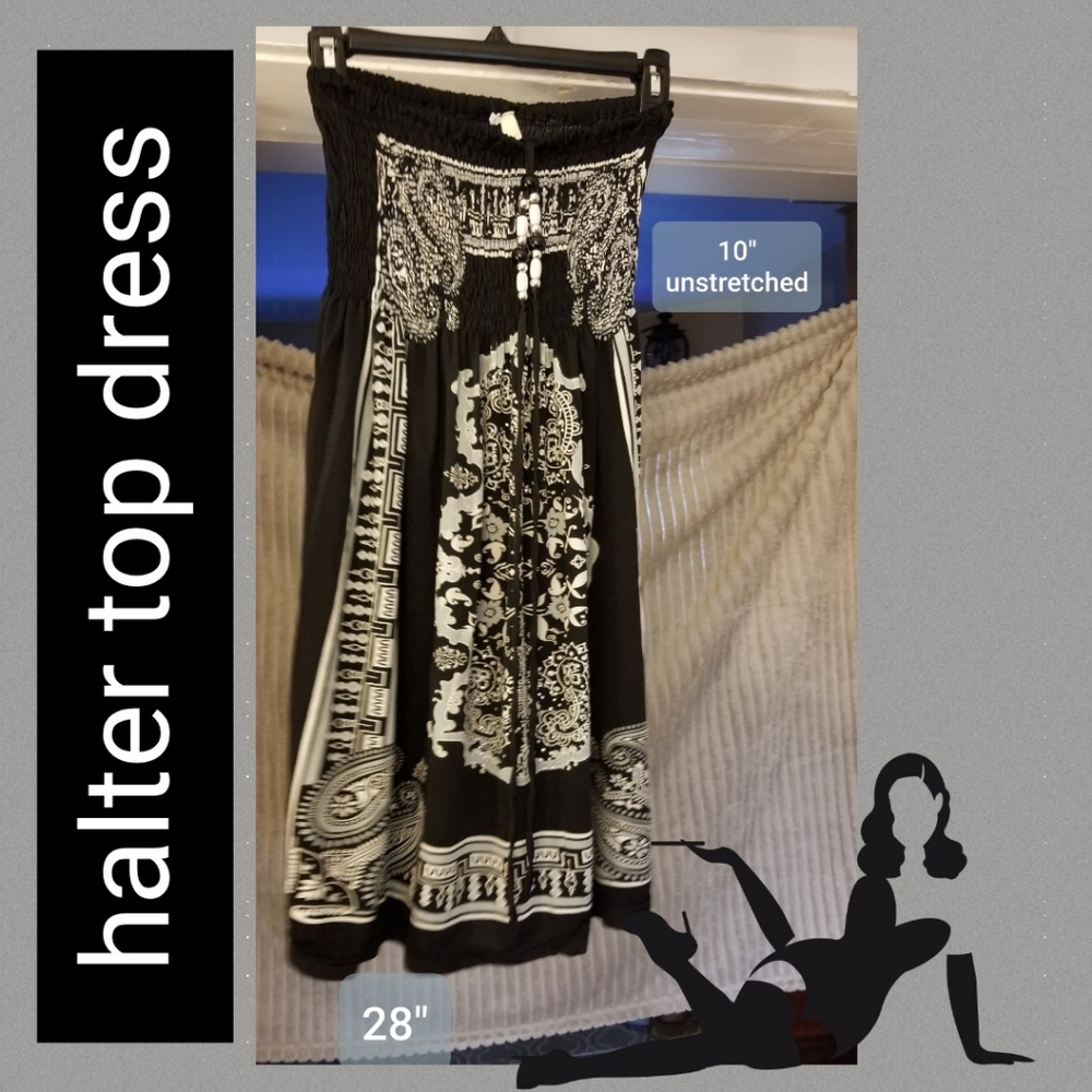 Vintage Girl Tube Top Halter Dress (Y: XL)